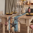 thumbnail image 2 of Table Runners 120 Inches Long Dress Scarves, Texas Star Vintage Farmhouse Coffee/Dining/Kitchen Table Runner for Living Room, Berry Navy Blue Brown Wooden 13x120 Inch, 2 of 9