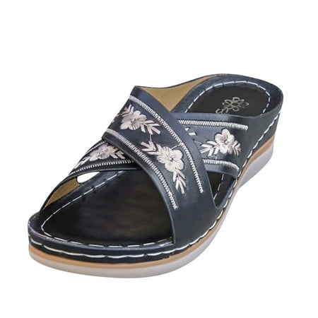 

Sandals Women Summer Womens Casual Shoes Breathable Thick Soled Wedges Leisure Sandals Womens Sandals Pu Black 42