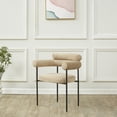 thumbnail image 2 of SAFAVIEH Couture Jaslene Contemporay Velvet Solid Dining Armchair, Light Brown/Black, 2 of 8