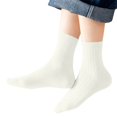 thumbnail image 4 of Unisex boys Girls Cotton Socks Solid Color Soft Stretchy Ankle Socks Kids Casual Comfy Socks for Everyday Wear White 9-12 Years, 4 of 6
