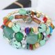 thumbnail image 1 of Xiao Hua Pulseras de cuentas irregulares multicapa estilo bohemio retro de verano con dijes de flores, joyería étnica para mujer, color verde, 1 of 4