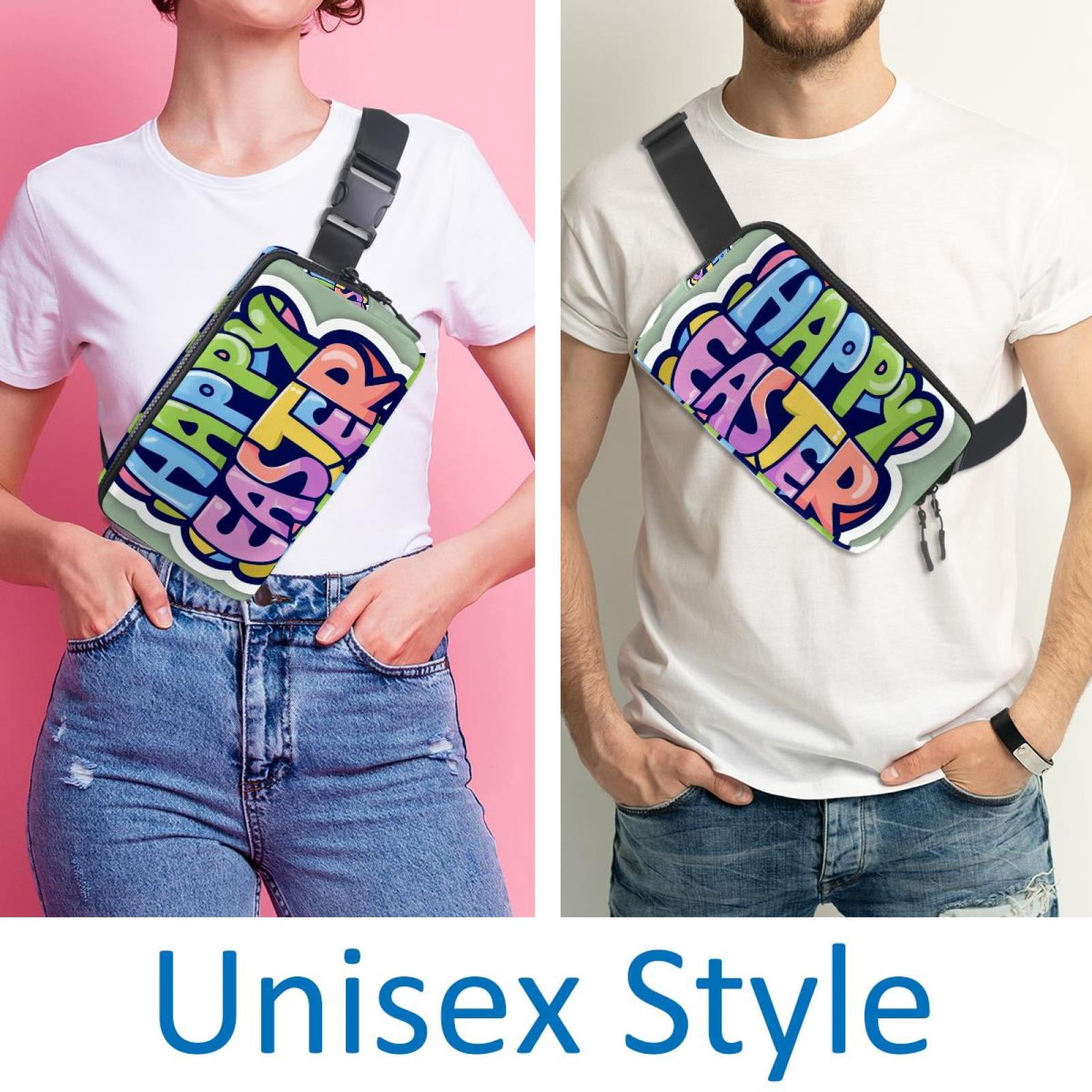 Easter Lightweight, Adjustable Fanny Packs with Extension Strap - Unisex Sling Bag Money Belt