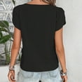 thumbnail image 4 of Ayolanni Women's Tops V-Neck Solid Short Sleeve Blouse Blouses & Tops Tunic Tshirt for Women, 4 of 4