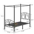 thumbnail image 5 of VECELO Twin Metal Bed Frame, Canopy Four Posters Platform Bed Frame with Headboard & Footboard, No Box Spring Needed, Black, 5 of 7