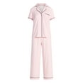 thumbnail image 6 of Joyspun Women's Dreamy Soft Collection Notch Collar Top and Capri Pants Pajama Set, 2-Piece, Sizes XS-3X, 6 of 6