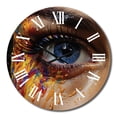 thumbnail image 2 of Designart "Colorful Crying Eye of a Woman I" Fashion Oversized Wall Clock, 2 of 5