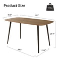 thumbnail image 4 of 5 Piece Dining Table Sets,Wood Dining Table& Leather Modern Dining Chairs Set of 4, Round Corners (1Table with 4 Brown Chairs), 4 of 6