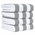 thumbnail image 3 of American Soft Linen, 100% Cotton 4-Pack Turkish Cabana Striped Beach Towels – Sand-Free, Soft & Absorbent, 30x60 Inches - Rockridge Gray, 3 of 10