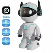 Robot Camera, Wifi 5MP Indoor Home Security Camera, Night Vision Two-way Audio Automatic Tracking Indoor Baby Monitor