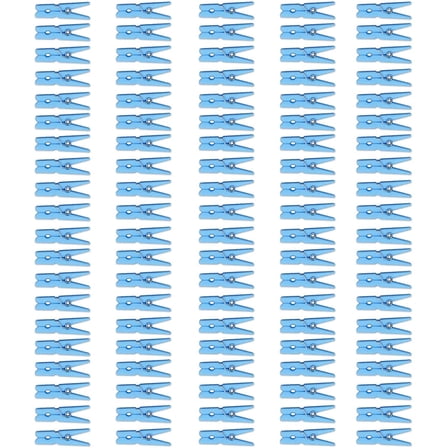 Mini Blue Clothespins | 100 pack 1.25” Inch Clothes Pins Plastic Baby Shower Favors | Party Game Scatter Decorations | DIY Baby Boy Gender Reveal Parties | by