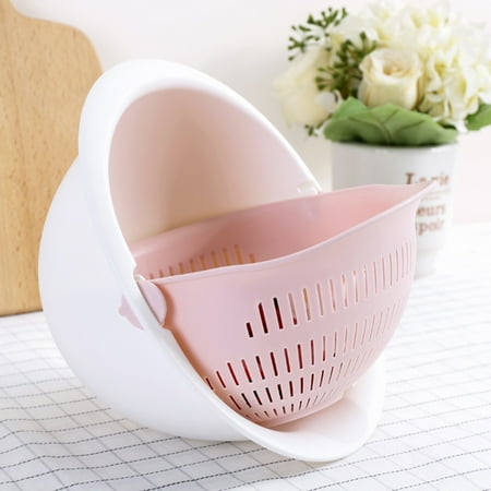 

Temacd Eco-friendly Drain Basket Detachable Plastic Large Vegetable Washing Bowl Strainer for Home