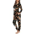 thumbnail image 2 of Suhoaziia Women Pajama Pants Home PJ's Set Fall Clothing Halloween Gift Size M,Breathable Elastic Daily Wear Jack O' Larntern Warmth Lightweight Sleepwear Halloween Party Spring Shirt, 2 of 5