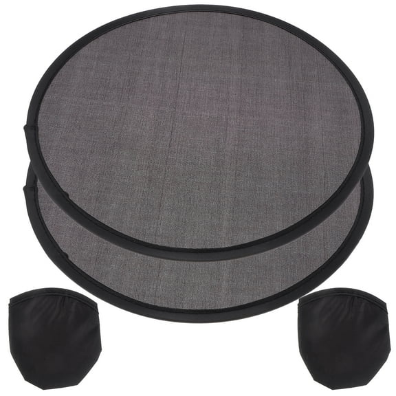 2pcs Foldable Handheld Fan for Summer Portable Round Folding Fan with Plastic and Fabrics