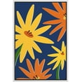 thumbnail image 3 of PixonSign Framed Canvas Print Wall Art Yellow & Orange Flower Print Nature Wilderness Illustrations Modern Art Contemporary Colorful Multicolor for Living Room, Bedroom, Office - 16x24 White, 3 of 5