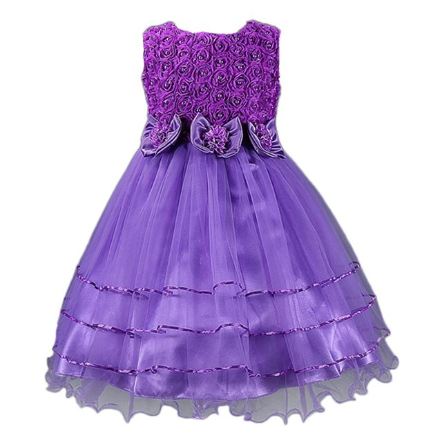 De Rosa Del Princesa Vestido Del De Boda Del Púrpura Tamaño 150 Sunnimix Vestidos de flores niña