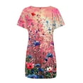 thumbnail image 4 of Viikei Summer Dresses for Women 2025,Casual Floral Print Short Sleeve Dress,Women's Short Sleeved Dress with Floral Print Round Neck Dress Multicolor M, 4 of 5
