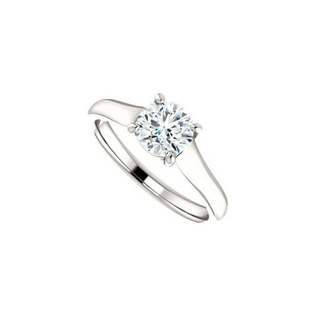 April Birthstone Cubic Zirconia Engagement Rings In 14k White Gold