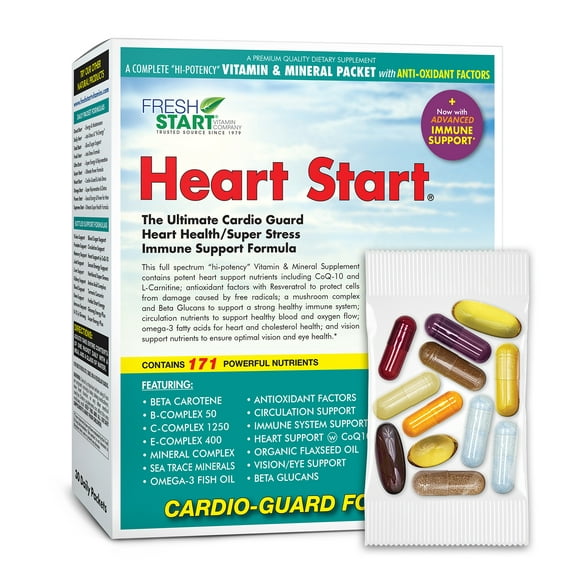Heart Start - Complete Daily Vitamin Pack - Heart, Circulation, Cardiovascular Support, Immune Booster (30 Packets)