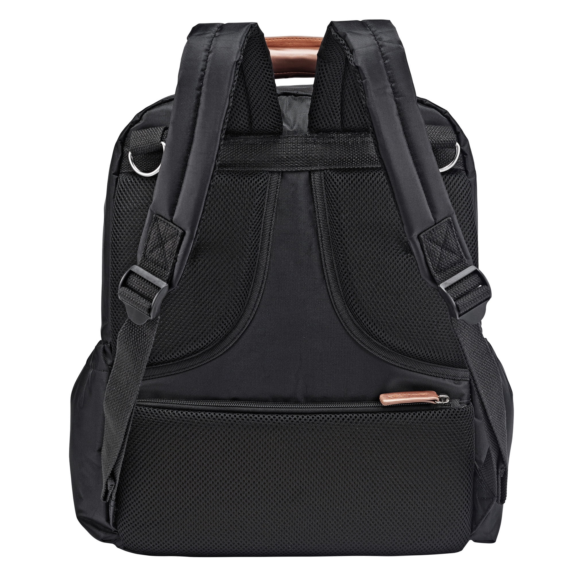 black and rose gold diaper bag