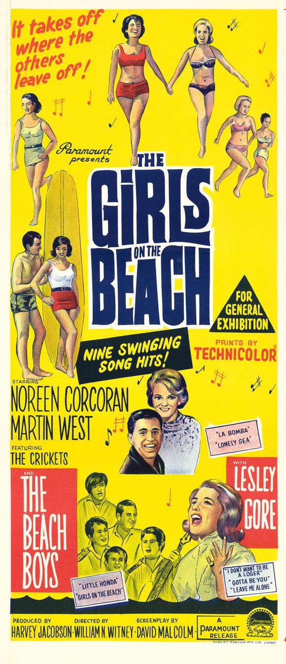 THE GIRLS ON THE BEACH Movie POSTER 27x40 Noreen Corcoran Martin West Linda 