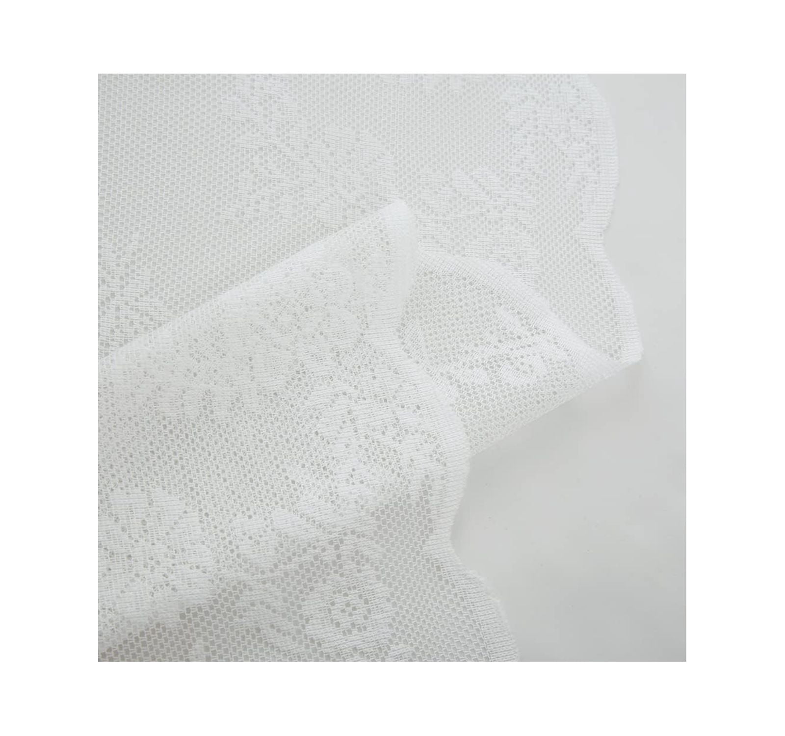 Lace White Sheer Window Curtain Panel Decorative Drapes Set of 2 Panels Size 84"