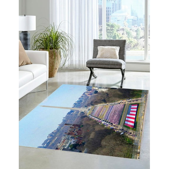 Rugs.com Capitol Collection Rug – 5' x 8' Multi Medium-Pile Rug Perfect For Living Rooms, Kitchens, Entryways