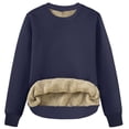 thumbnail image 2 of Enjoytime Crewneck Sweatshirts Women Solid Color Long Sleeve Tops Casual Fall Fashion Winter Pullover Sweatshirts Navy L, 2 of 3