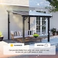 thumbnail image 5 of BaPiPro 8'x10' Hardtop Gazebo, Wall Mounted Lean-To Pergola for Patio, Aluminum Frame & Polycarbonate Roof, Waterproof Outdoor Canopy for Backyard, Porch, Deck, 5 of 8