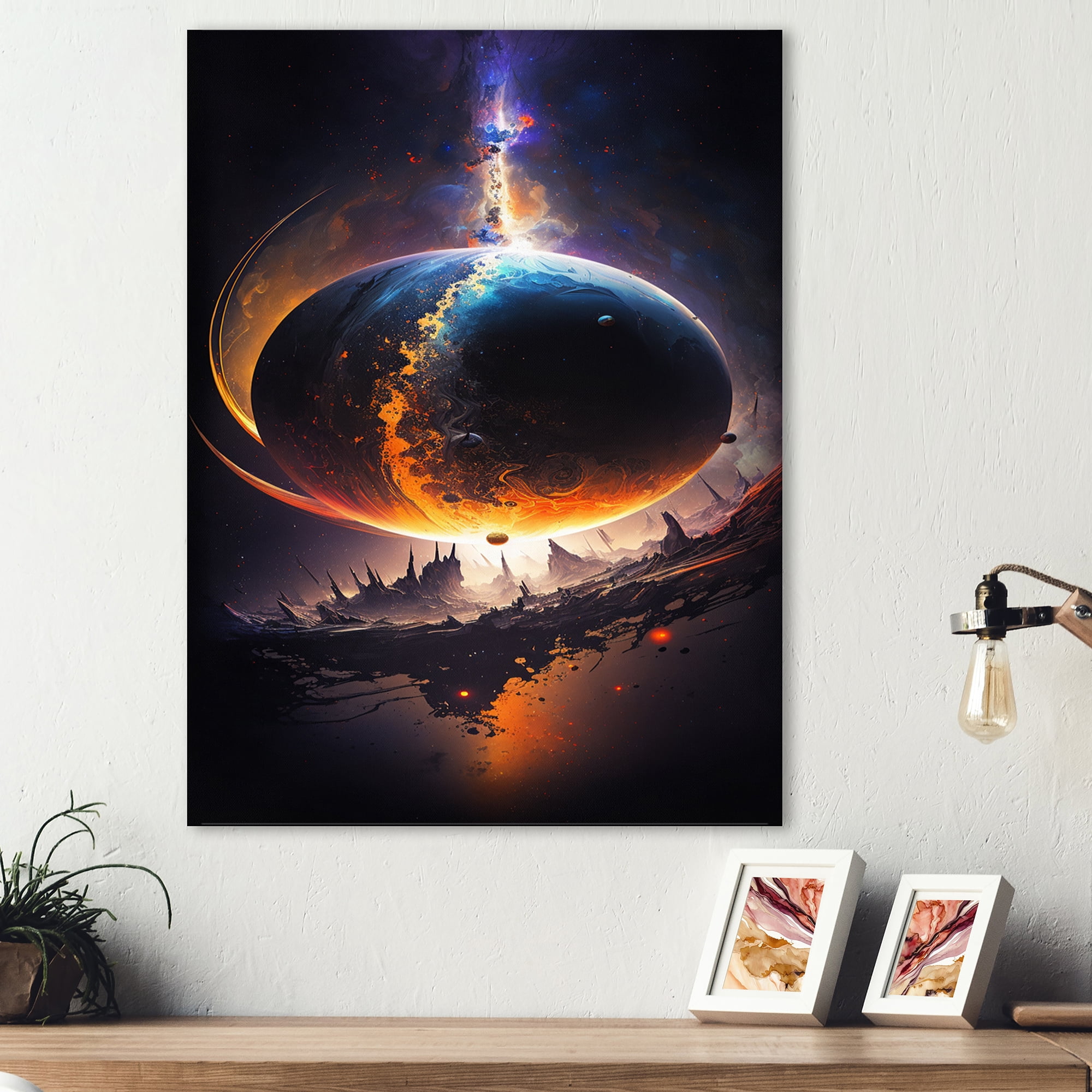 Designart Deep Planet Eclipse III Canvas Wall Art