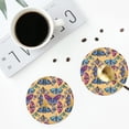 thumbnail image 4 of Vsdgher Butterfly 3 Print Leather Coasters for Drinks, Durable Drink Coasters 4 Set for Tabletop Protection, Luxurious Home Décor and Housewarming Gift-Round Shape, 4 of 6
