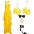thumbnail image 2 of GHSDFBB Metallic Hoop Lemon Floral Drop Statement Beach Vacation Earrings COLLECTION, 2 of 2