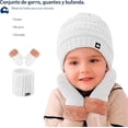 thumbnail image 2 of Juego de Gorro, Bufanda y Guantes de Invierno Bluelander, a Prueba de Viento, Blanco, 2 of 4