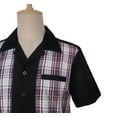 thumbnail image 5 of Men's Shirts Black Contrast Plaid Casual Shirts, 5 of 5