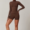 thumbnail image 1 of Top-kevin 2 Piece Seamless Ribbed Workout Sets With Zip Up Jacket High Waisted Gym Yoga Leggings, 1 of 6