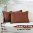 thumbnail image 4 of 3S Brother's Solid Color Cushion Cover Velvet Look Home Décor Throw Pillow Case with Invisible Zipper Set of 2 Pieces for Chair Couch Bedroom & Livingroom Décor Pillowcase - B-Orange 12"x20" Each, 4 of 9