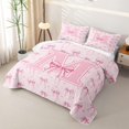 thumbnail image 3 of Erosebridal Kawaii Letter M Quilt King for Girls, Watercolor Bow Print King Coverlet Set, 3pcs, 3 of 7