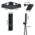 thumbnail image 4 of CASAINC 3 Function Dual Shower Heads 1-Spray Thermostatic Shower Faucet 1.8GPM with LED & Music Shower System in Matte Black, 4 of 8