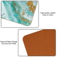 thumbnail image 5 of HemaKayy Set of 6 Decorative Coasters for Drinks, Waterproof Leather Drink Coaster with Double Side Non-Slip Surface for Cup Kitchen Home Housewarming Gift, Square 4" - Abstract Marble Texture, 5 of 7