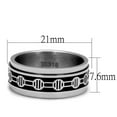 thumbnail image 2 of Luxe Jewelry Designs Men's High Polished Stainless Steel Straight Ring with Jet Black Epoxy, Size 13, 2 of 4