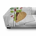 thumbnail image 3 of Taco Soft Flannel Fleece Throw Blanket, Vegan Snacks with Mexican Wheat Tortilla Lettuce Tomato Fast Food Menu, Cozy Plush for Indoor and Outdoor Use, 70" x 90", Lime Green Sand Brown, by Ambesonne, 3 of 6
