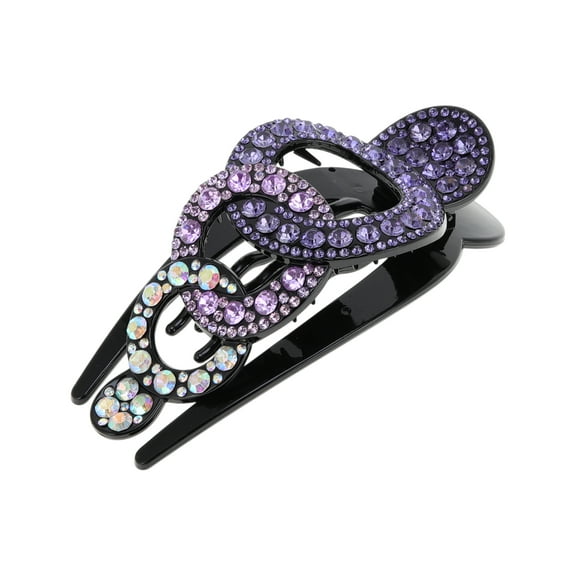 Unique Bargains 1 Pc Fashion Grace Rhinestone Hair Clips for Home Purple