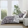 thumbnail image 6 of Lanco 3 Piece Grayish Purple Comforter Set, Queen Size Solid Microfiber Print Bedding Set, All Season Leaves Bedding, 6 of 8