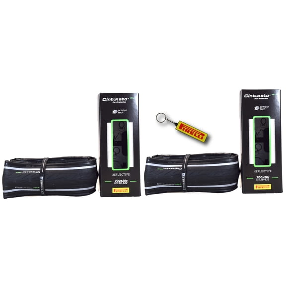 Pirelli Cinturato Velo TLR 28-622 (700 x 28c) Road Bicycle Tires (2-Pack) - Armoud Tech™, SmartNET™ Silica, Armour Tech™ Construction, Long-Distance and All-Terrain Riding, Tubeless-Ready, Reflective