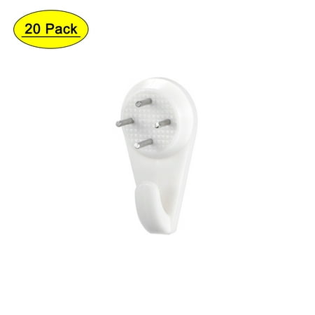 

Uxcell 13lbs Hardwall Hanger 30x16mm Non-mark Photo Frame Hooks 20Pack