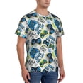 thumbnail image 4 of Yiaed Game All Day Print Mens Short Sleeve Tight Fit T-Shirt, Crewneck Casual Tee-3X-Large, 4 of 5