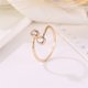 thumbnail image 2 of Anillo ajustable abierto de circonitas de aleación de joyería de mujer de moda (oro), 2 of 2