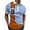 Light blue, variant on Mens Zipper Polos Shirts Short Sleeve Casual Slim Fit Athletic Tennis Golf Poloss T-Shirt Tops Geometric Print Shirt