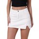thumbnail image 1 of Faldas de mezclilla mini de línea A de cintura alta con abertura lateral para mujeres INSPIRE CHIC XL blancas, 1 of 6