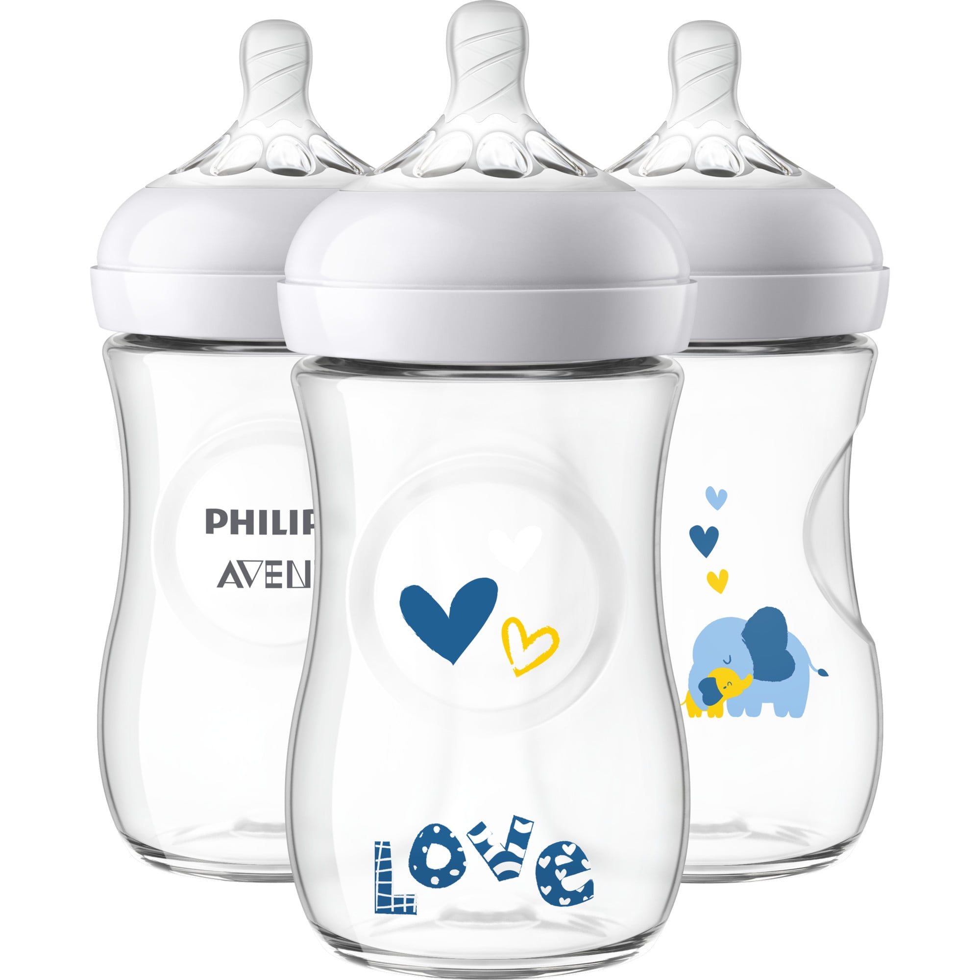 Belastingbetaler draagbaar vonnis Philips Avent Natural Baby Bottle With Pink Elephant Design, 9oz, 3pk,  SCF669/33 - Walmart.com