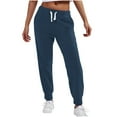 thumbnail image 2 of Fartey Women's Baggy Sweatpants with Pockets Loose Fit Y2k Solid Color Joggers Pants Athletic Lounge Drawstring High Waist Cinch Bottom Sweatpant Navy L, 2 of 7
